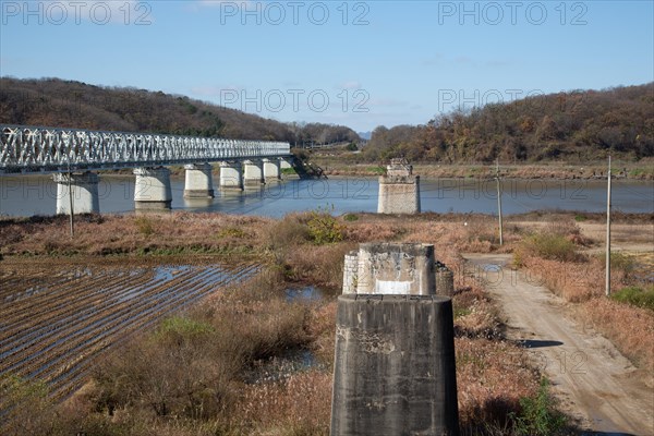 Liberty Bridge - railway bridge over the Imjin River between North and South Korea