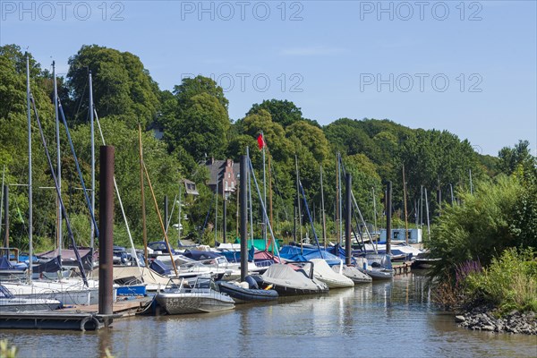 Dinghy harbour or Muehlenberg marina on the Elbe