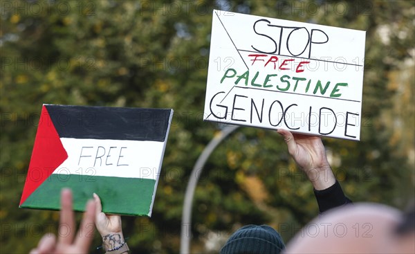 Palestinians and other participants gathered at Oranienplatz under the slogan Global South Unites to protest against Israel's actions in the Gaza Strip and demand an immediate ceasefire