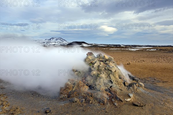 Steaming fumarole at Hverir