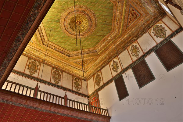 Decorated wooden ceiling of the Halveti-Tekke in Berat