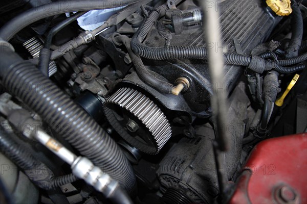 Car engine timing belt replacement