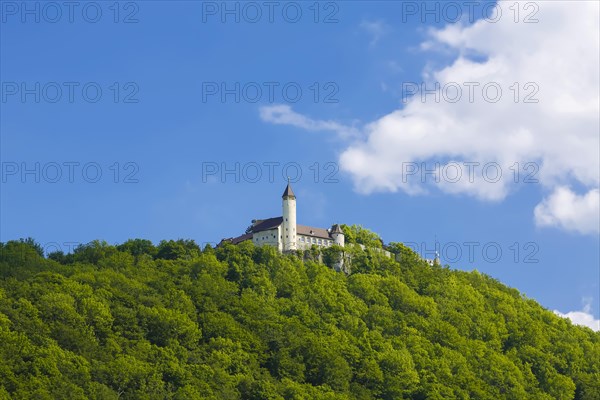 Teck Castle with hiking home of the Swabian Alb Association