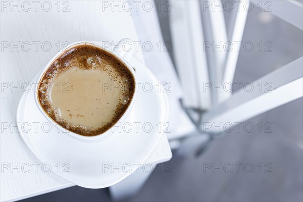 Cup of morning americano on white modern minimalist kitchen