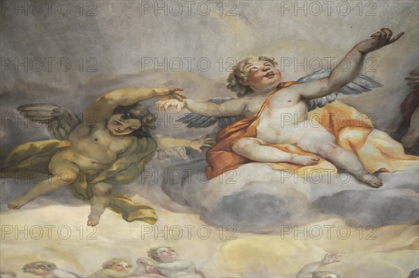 Detail of the dome fresco by Johann Michael Rottmayr