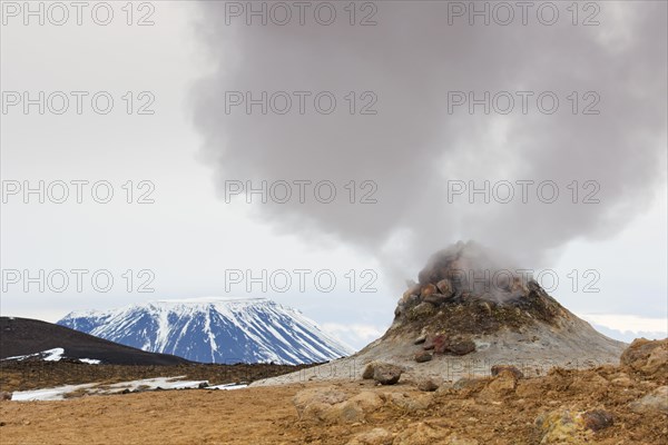 Steaming fumarole at Hverir