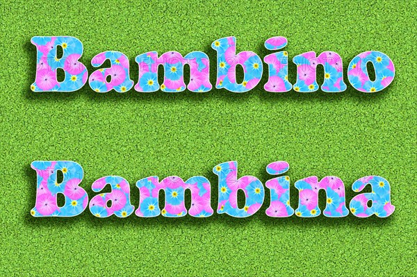 The Italian words Bambino and Bambina