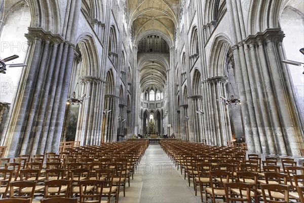 Nave of the Gothic Cathedral of Rouen