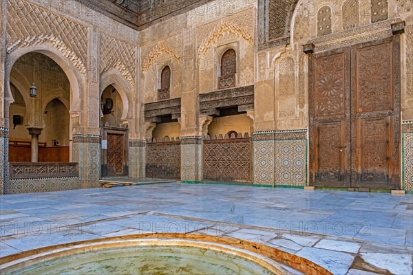 Main marble-paved courtyard of the Madrasa Bou Inania