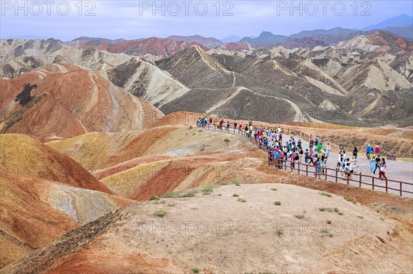 Colourful badlands in the Zhangye National Geopark