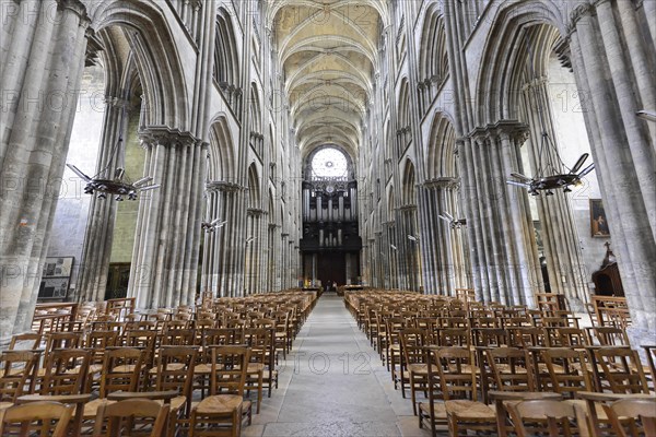 Nave of the Gothic Cathedral of Rouen