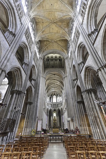 Nave of the Gothic Cathedral of Rouen