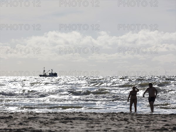 Bathing on a North Sea beach