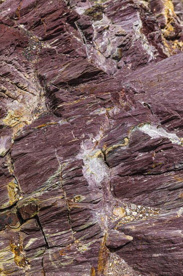 Coloured, ferrous mineral rocks on the beach of Topinetti, near Rio Marina, Elba, Tuscan Archipelago, Tuscany, Italy, Europe
