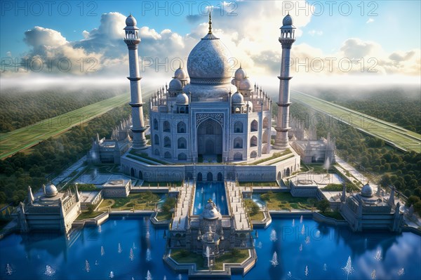 Surrealist view of Agra Taj Mahal, India, AI Generated, AI generated, Asia
