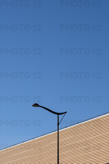 Minimalist cityscape with street lighting street lamps in a financial area
