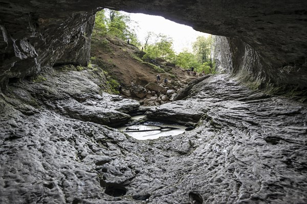 Cave, Grotte Sarrasine, Source du Lison, Source des Lison, Nans-sous-Sainte-Anne, Departement Doubs, Bourgogne-Franche-Comte, Jura, France, Europe