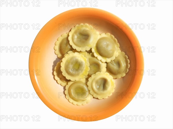 Ravioli agnolotti pasta food isolated over white