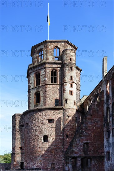 Heidelberg castle, Fat Tower, Heidelberg, Baden Wurttemberg, Germany, Europe