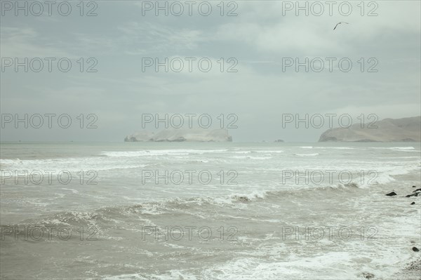 View of the island of San Lorenzo from the beach of La Punta, Callao, Lima