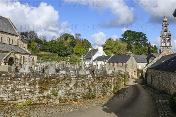 Church and cemetery of Daoulas Abbey, Finistere Pen ar Bed department, Brittany Breizh region, France, Europe