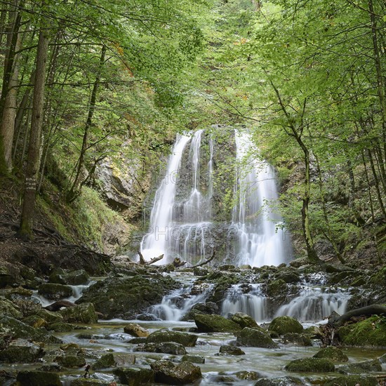 Josefstal Waterfall, Neuhaus am Schliersee, Mangfall mountains, Bavarian Prealps, Upper Bavaria, Bavaria, Germany, Europe