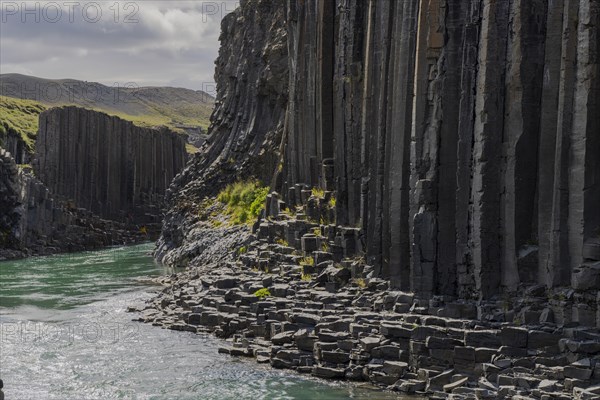 Studlagil Canyon, basalt columns, largest collection of basalt columns in Iceland, Iceland, Europe