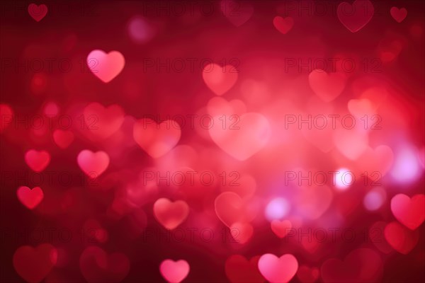 A romantic and dreamy background featuring heart-shaped bokeh lights, perfect for Valentine's Day or love-themed designs A romantic and dreamy background featuring heart-shaped bokeh lights, perfect for Valentine's Day or love-themed designs, AI generated