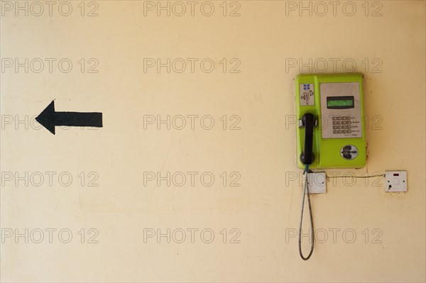 Landline telephone, telephone, communication, connection, telephoning, talking, analogue, connection, handset, telephone receiver, Botswana, Africa