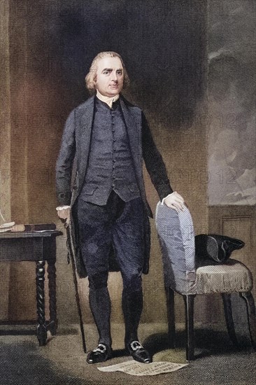 Samuel Adams 1722-1803, American revolutionary leader and organiser of the Boston Tea Party, after a painting by Alonzo Chappel (1828-1878), Historic, digitally restored reproduction from a 19th century original