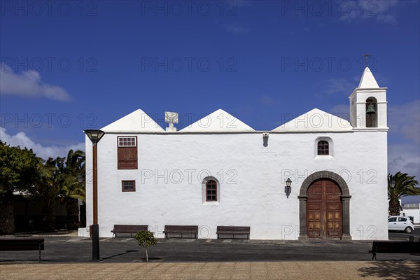 Church Iglesia de San Roque in Tinajo, Lanzarote, Canary Islands, Spain, Europe