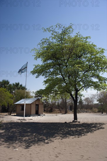 The border crossing, border, state border, checkpoint from Namibia to Botswana