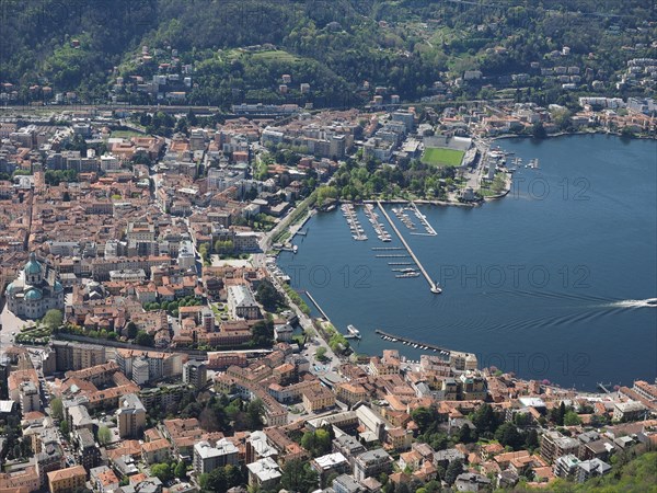 Aerial view of Como, Italy, Europe