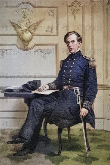 Charles Wilkes (born 3 April 1798 in New York City, died 8 February 1877 in Washington, D.C.) was an American rear admiral and polar explorer, after a painting by Alonzo Chappel (1828-1878), Historic, digitally restored reproduction from a 19th century original