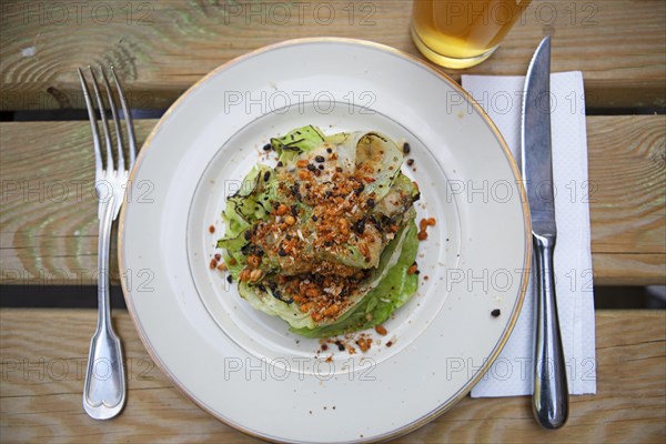 Grilled iceberg lettuce, Gothenburg, province of Vaestra Goetalands laen, Sweden, meal, food, plate, served, appetising, Europe