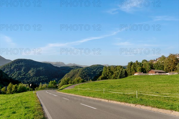Road through mountain landscape, South Tyrol, Italy, Europe