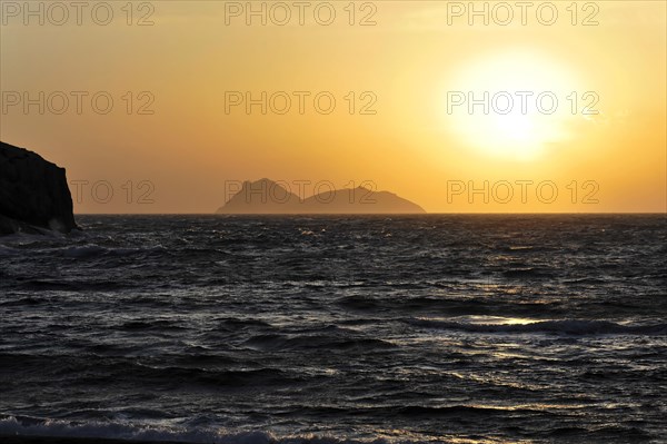 Evening, bay, Matala beach, Matala, Crete, Greece, Europe