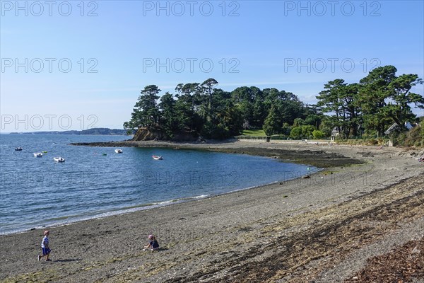 Greve de Tibidy at low tide, Hopital-Camfrout, Bay of Brest, Finistere Penn ar Bed, Bretagne Breizh, France, Europe