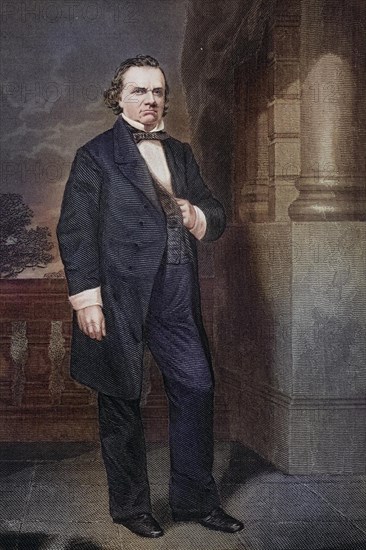 Stephen Arnold Douglas (born 23 April 1813 in Brandon, Rutland County, Vermont, died 3 June 1861 in Chicago, Illinois) was an American politician and presidential candidate of the Northern Democrats, after a painting by Alonzo Chappel (1828-1878), Historical, digitally restored reproduction from a 19th century original