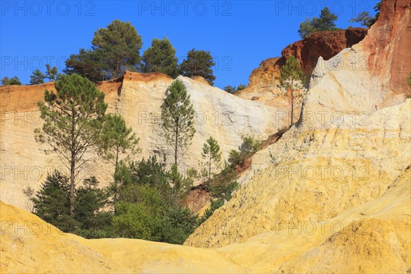 Ochre at Le Colorada Provencal in the Luberon, Rustel, Luberon, Provence, France, Europe