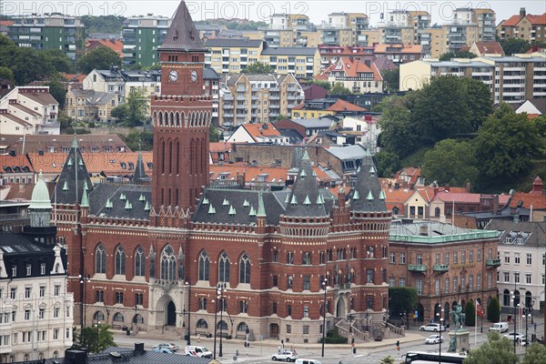 City view Helsingborg, in front the town hall, Skane laen, Sweden, Europe