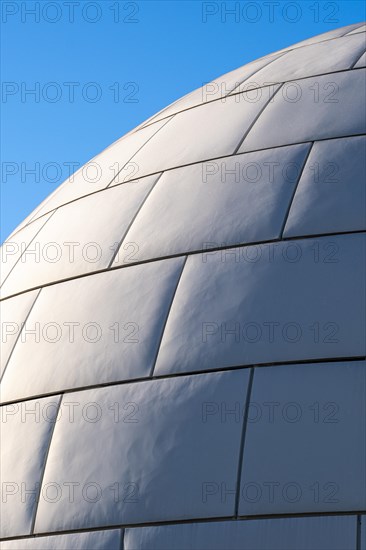 Detail of the spherical building of the Madrid Planetarium in Spain