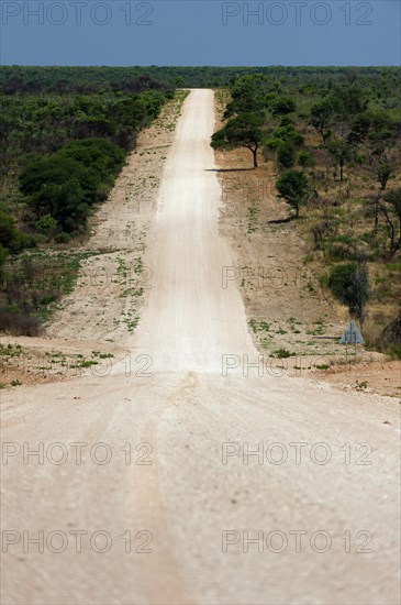 The C44 near Tsumke, road, highway, path, centre, nobody, lonely, road trip, landscape, journey, car, adventure, sandy track, distance, Namibia, Africa