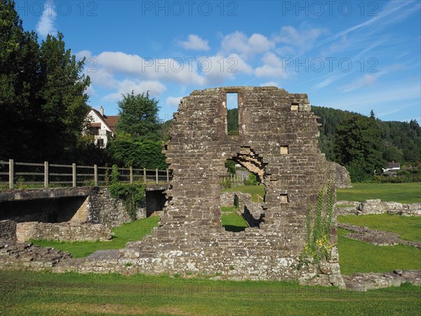 Tintern Abbey (Abaty Tyndyrn) inner court in Tintern, UK