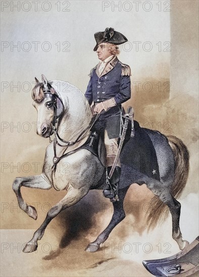 Horatio Gates (born 26 July 1727 in Maldon, England, Kingdom of Great Britain, died 10 April 1806 in New York City, USA) was an American general in the American War of Independence, after a painting by Alonzo Chappel (1828-1878), Historic, digitally restored reproduction from a 19th century original