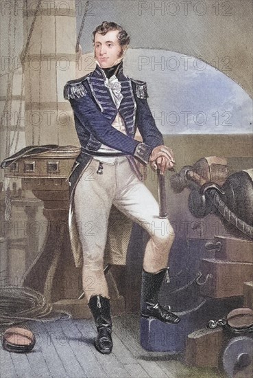 Stephen Decatur junior (born 5 January 1779 in Berlin, Maryland, died 22 March 1820 in Bladensburg, Maryland) was an American naval officer, after a painting by Alonzo Chappel (1828-1878), Historic, digitally restored reproduction from a 19th century original
