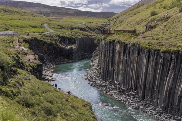 Studlagil Canyon, basalt columns, largest collection of basalt columns in Iceland, Iceland, Europe