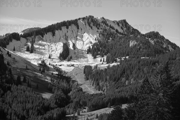 Bodenschneid in winter, snow, Spitzingsee, Mangfall mountains, Bavarian Prealps, Upper Bavaria, Bavaria, Germany, Europe