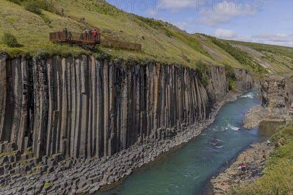 Studlagil Canyon, basalt columns, largest collection of basalt columns in Iceland, Iceland, Europe