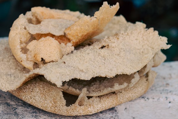 Stack of scorched rice or dukot, an authentic local pinoy of Filipino delicacy that shows the rich culinary culture and tradition of the Philippines